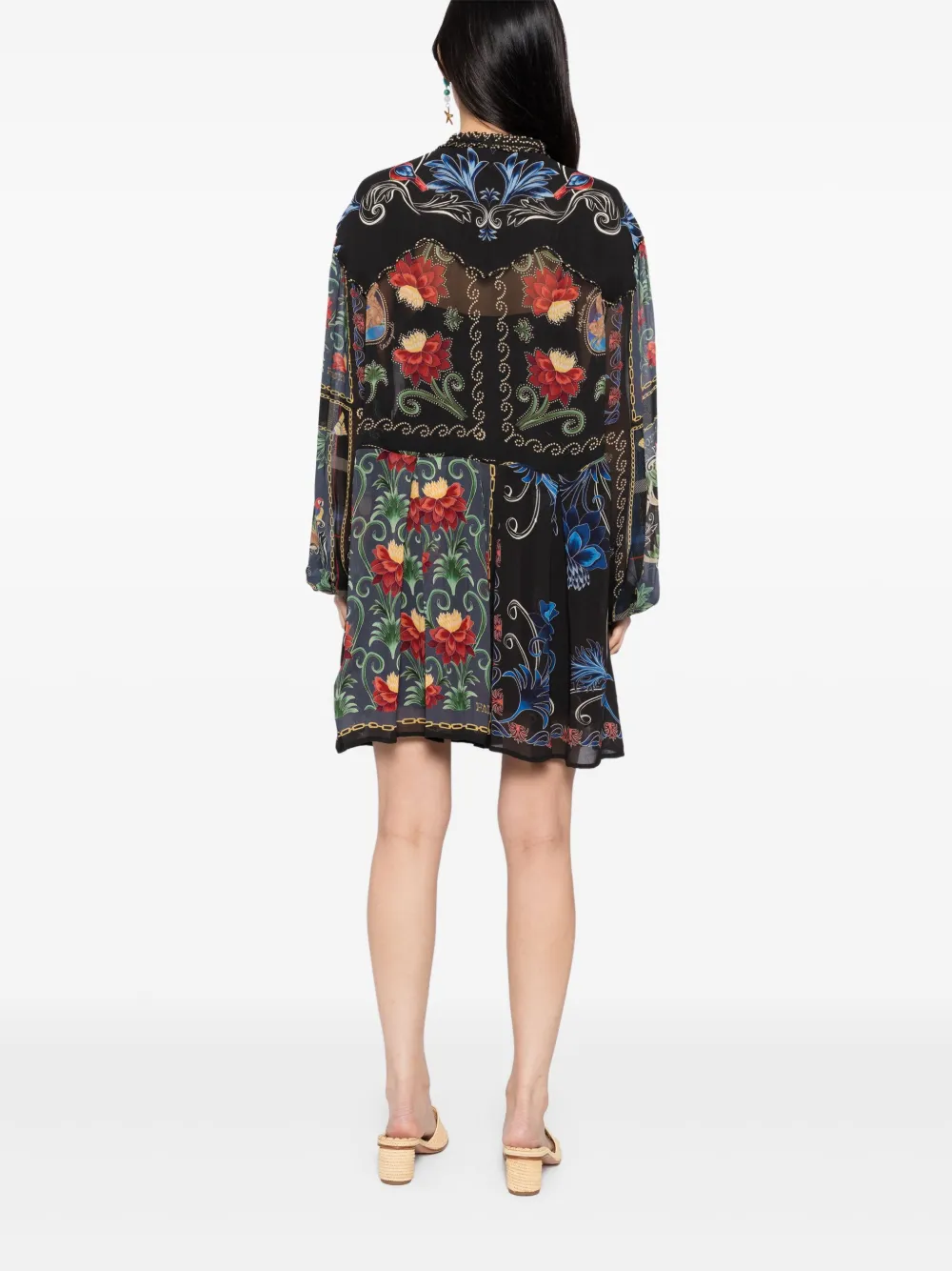 FARM Rio Mixed Arabesque jurk Zwart