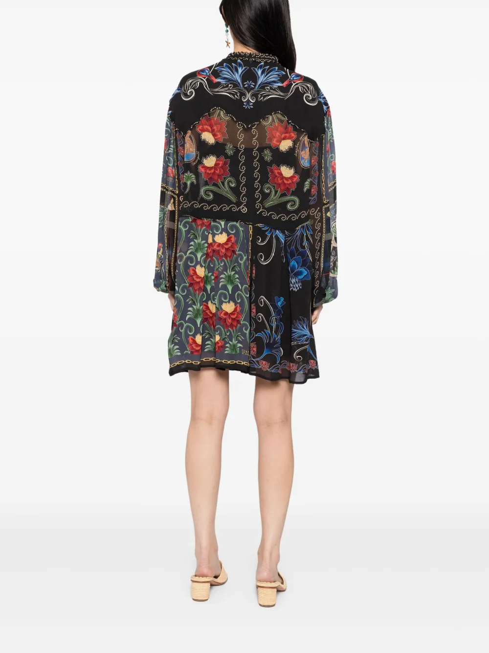 FARM Rio Mixed Arabesque Scarves Dress | Black | FARFETCH JO FARM Rio Mixed Arabesque Scarves Dress | Black | FARFETCH JO