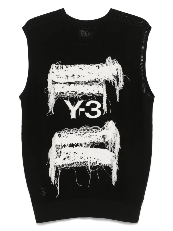 Y-3 ニットベスト ブラック/ホワイト Y-3 x Adidas Graphic Knit Vest | Black | FARFETCH