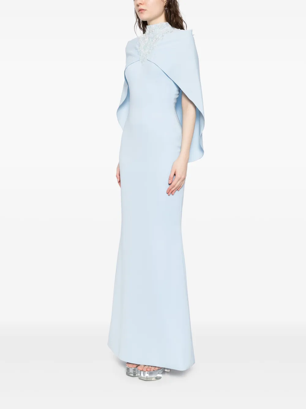 Saiid Kobeisy Gelaagde crêpe jurk Blauw