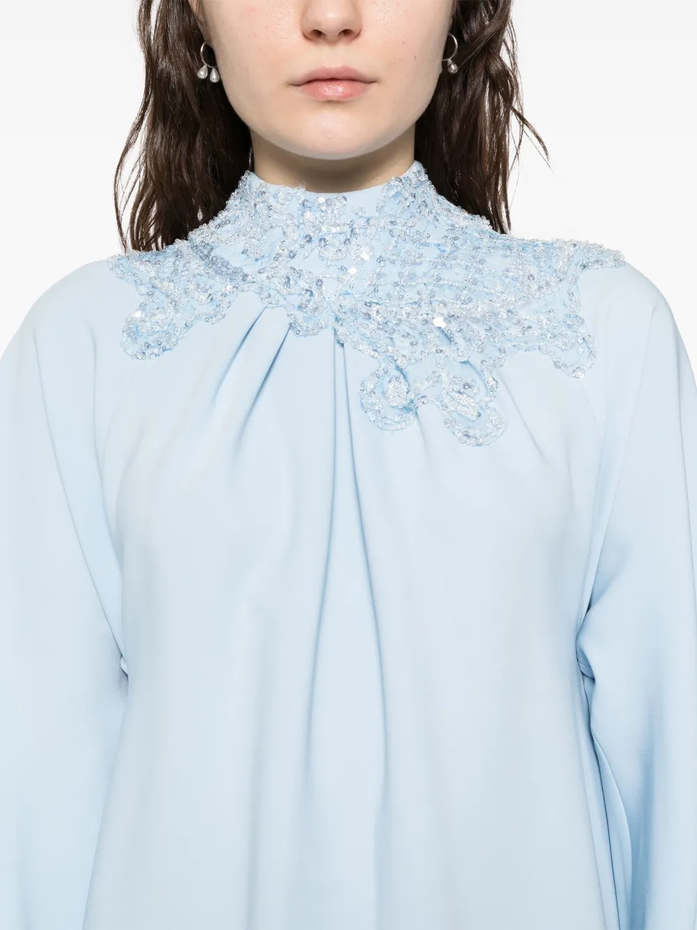 Saiid Kobeisy Gelaagde crêpe jurk Blauw