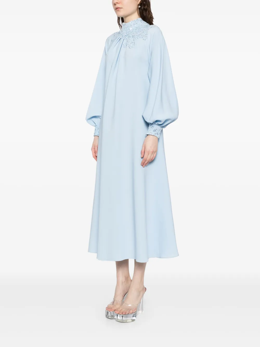 Saiid Kobeisy Gelaagde crêpe jurk Blauw