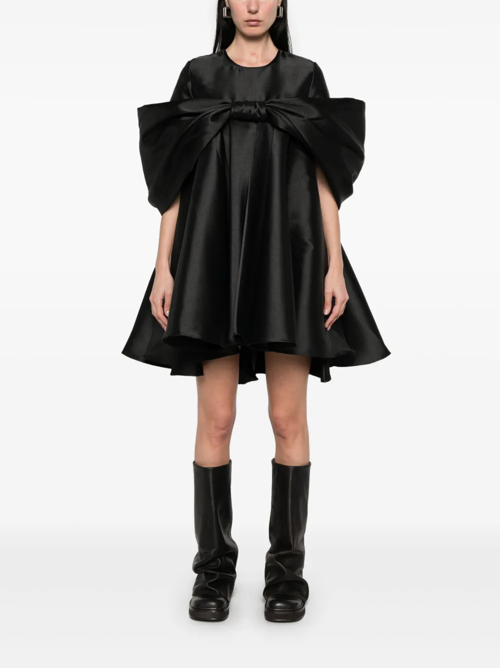 Marques'Almeida Mikado Bow midi dress - Zwart