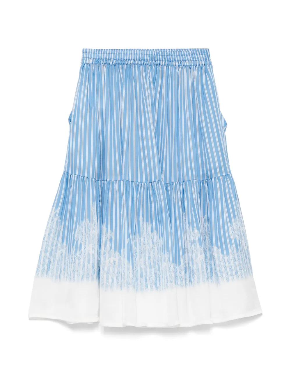 Ermanno Scervino Junior striped tiered skirt - Blauw