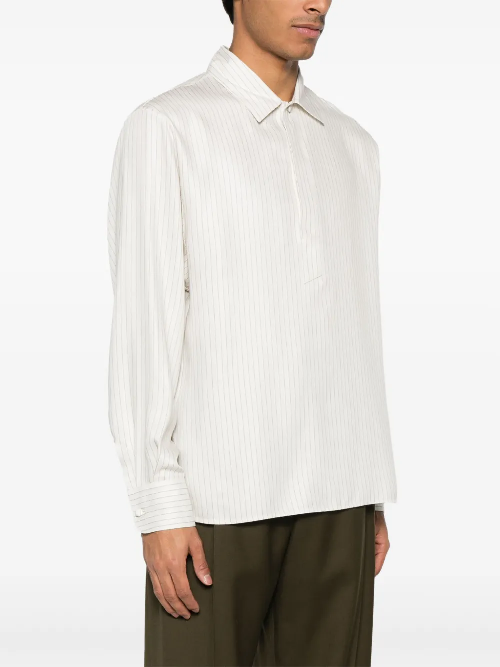 Saint Laurent Gestreept overhemd Beige