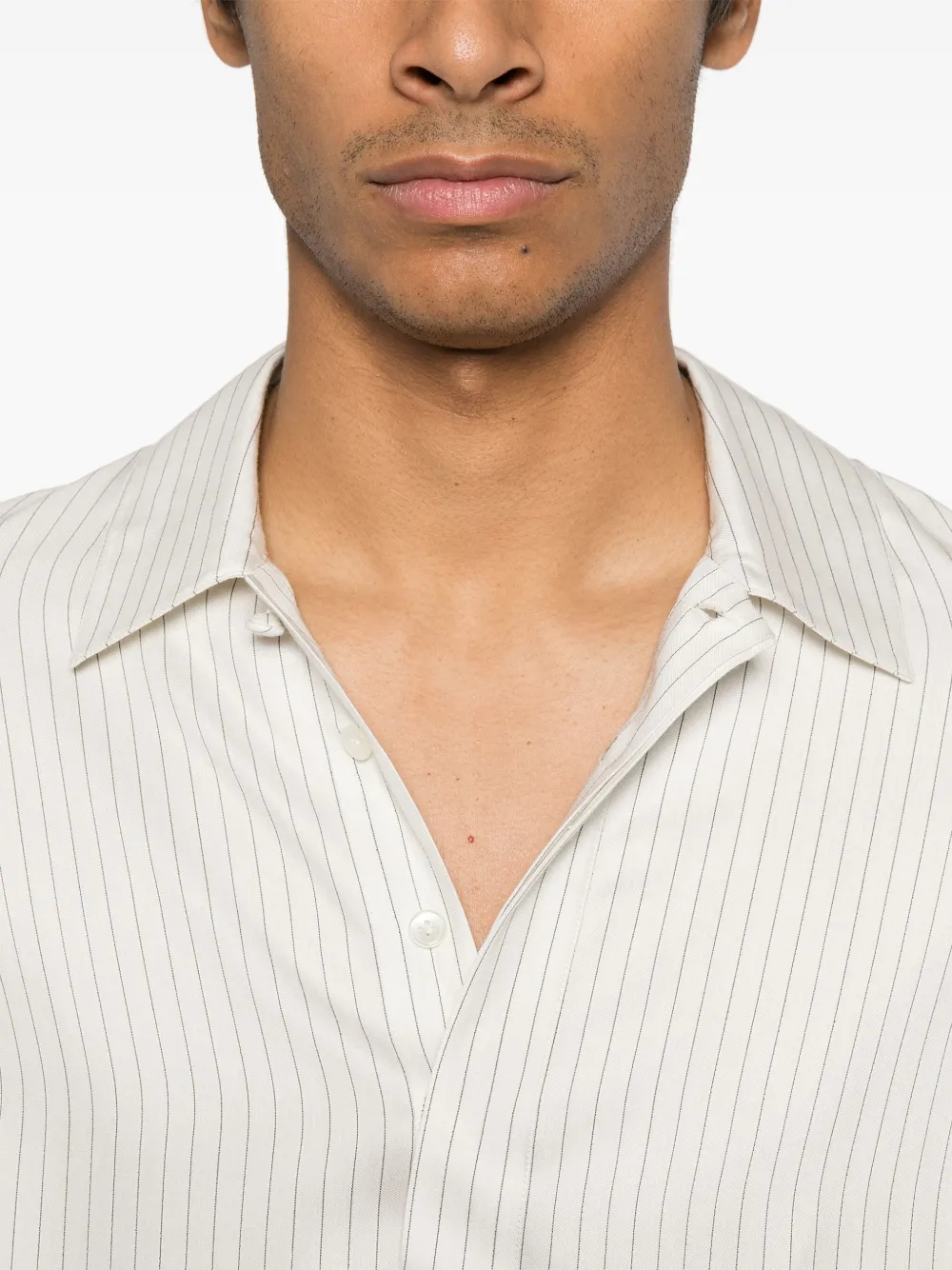 Saint Laurent Gestreept overhemd Beige