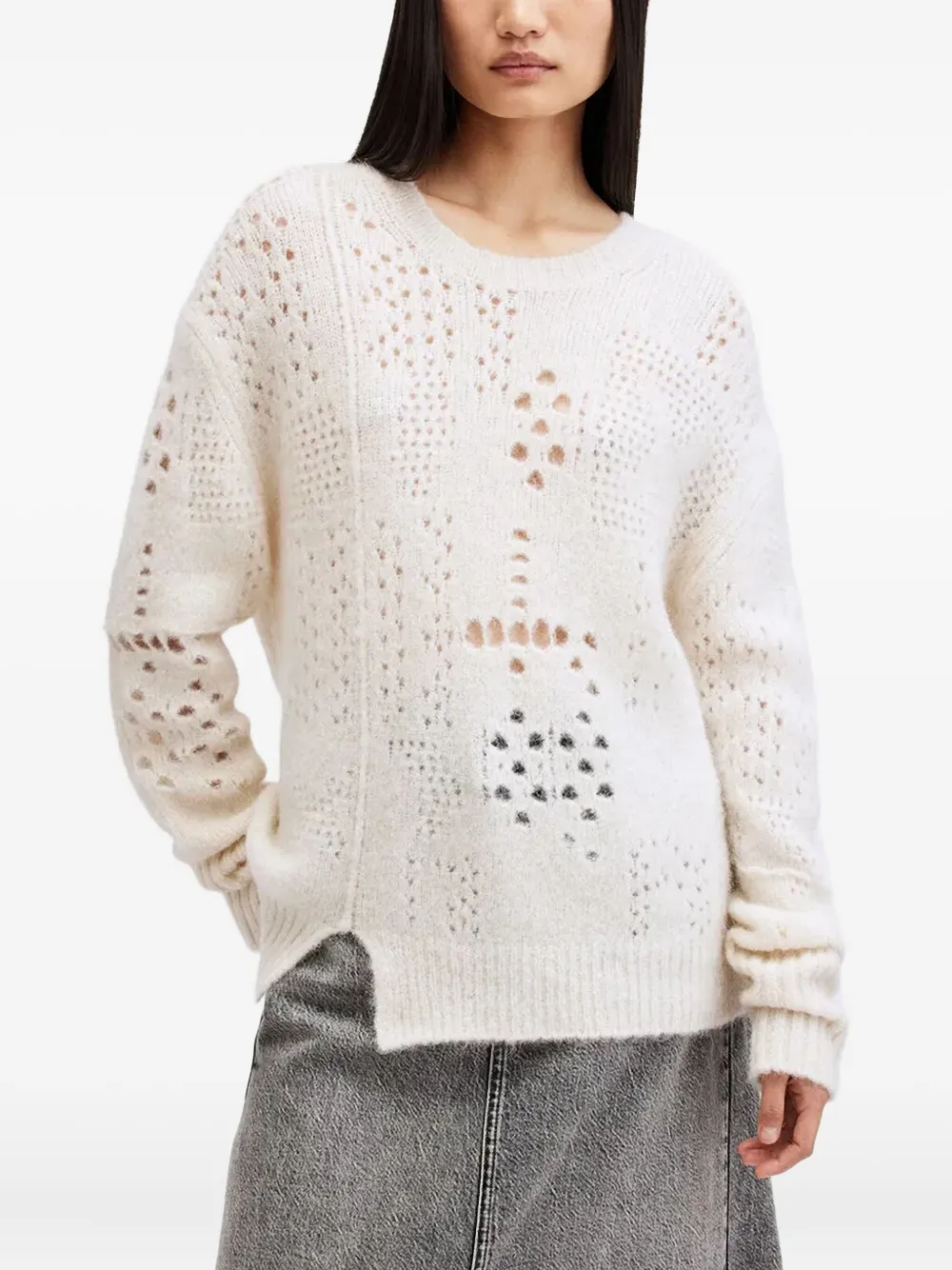 AllSaints オープンニット セーター - ホワイト AllSaints オープンニット セーター - ホワイト