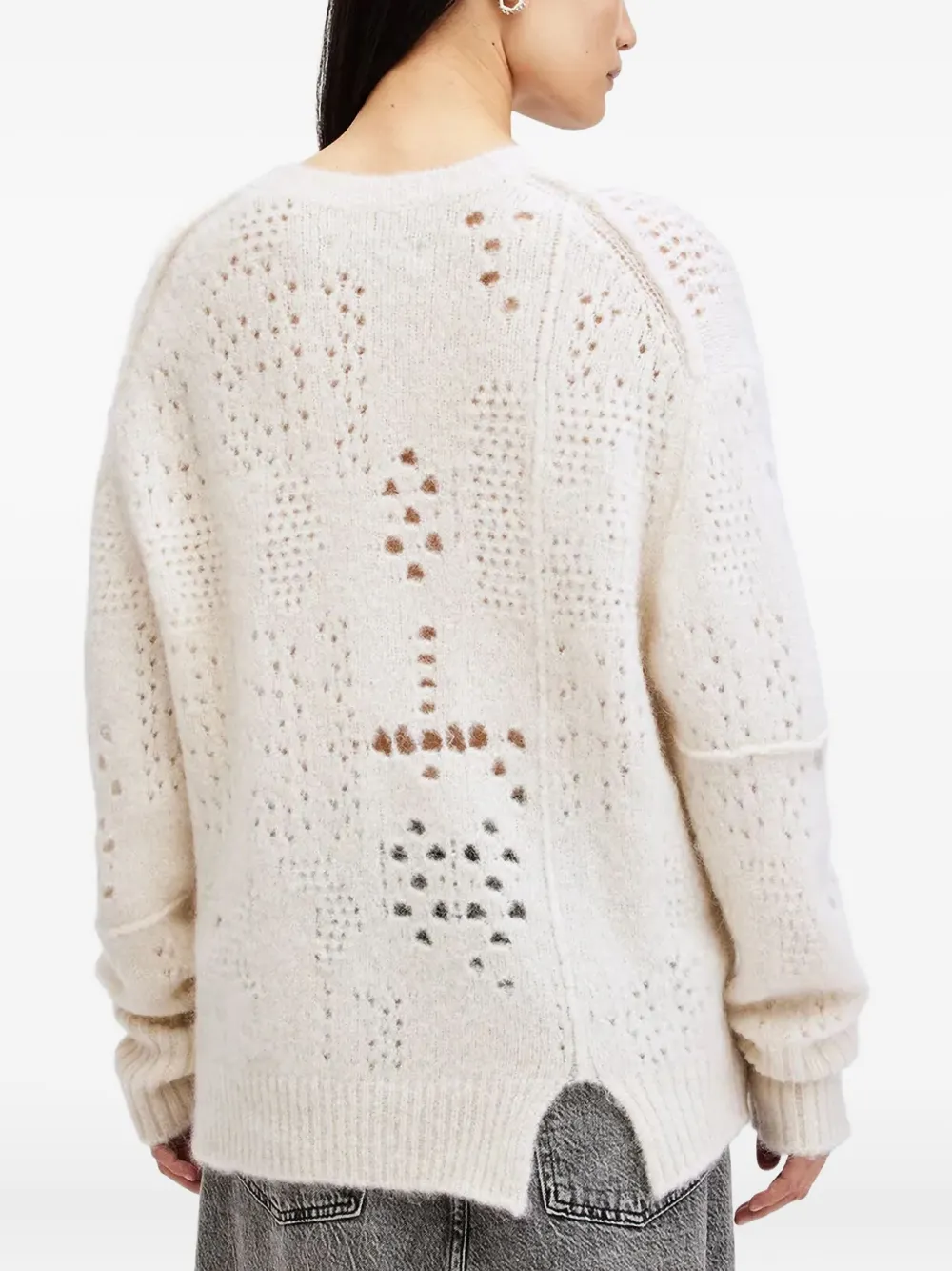 Allsaints Wool-blend Winnie Sweater In White