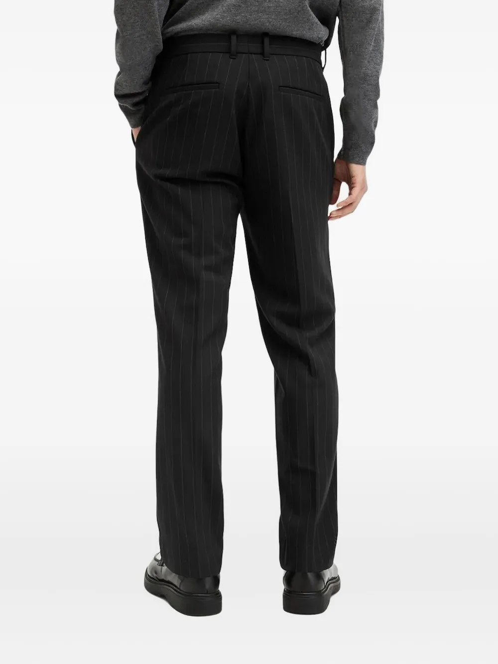 AllSaints Broek met krijtstreep - Zwart