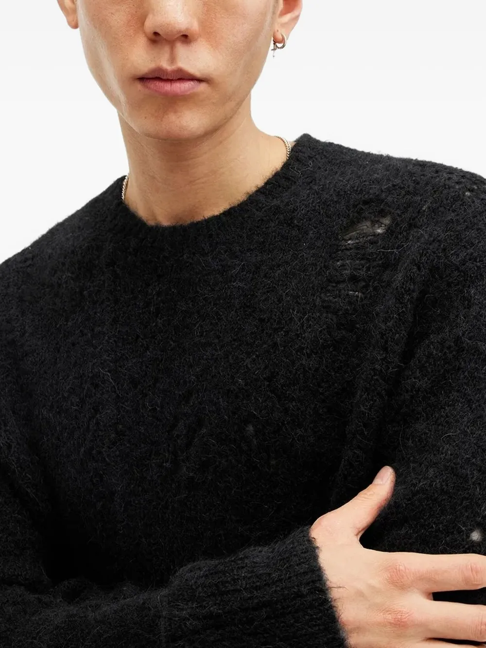 AllSaints Hadwin gerafelde trui Zwart