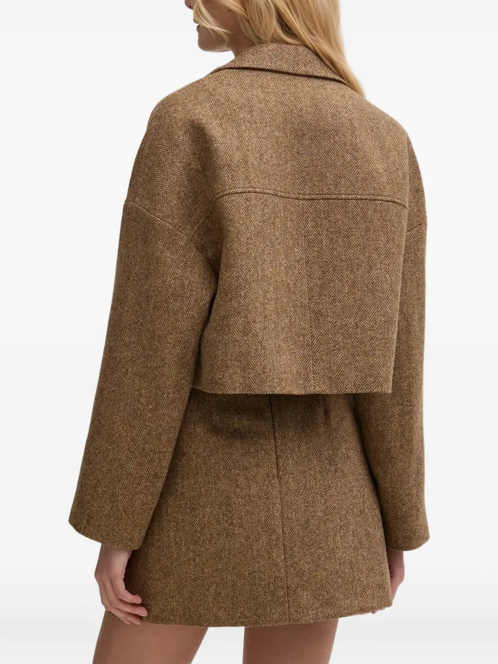 Ba&Sh Cropped jack met visgraat-patroon Bruin