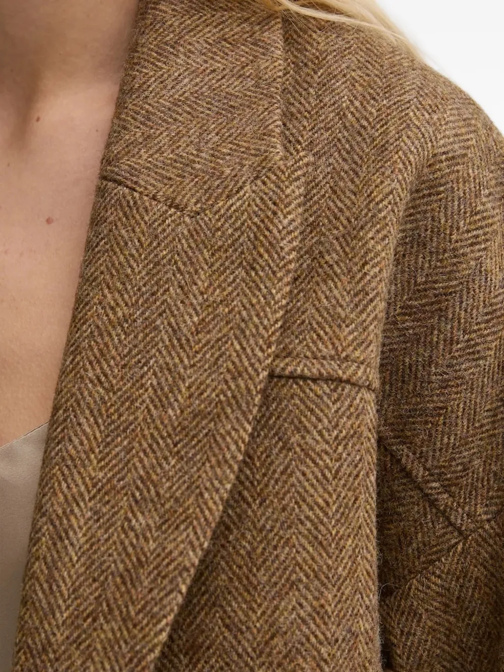 Ba&Sh Cropped jack met visgraat-patroon Bruin