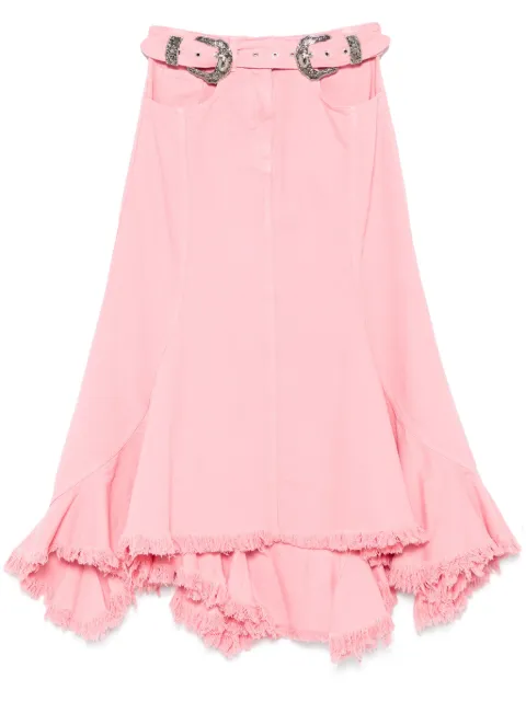 Marques'Almeida falda midi con diseño acampanado y cinturón