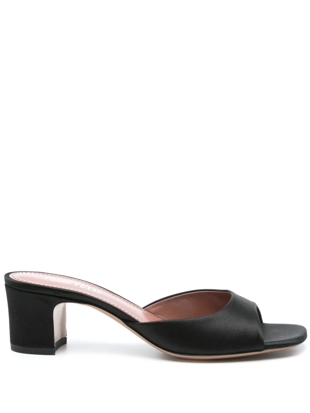 Paris Texas 50mm satin mules Black