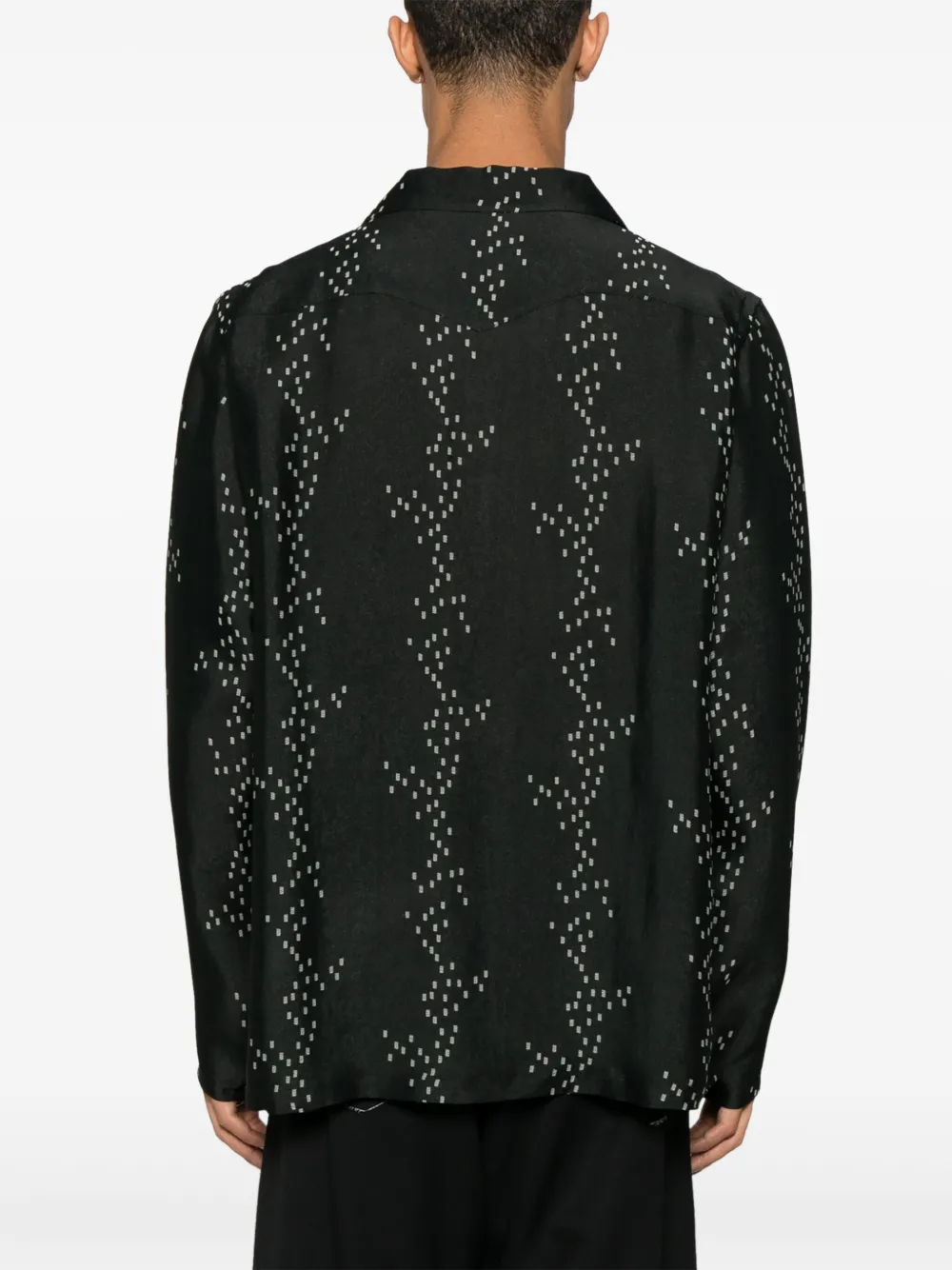 Shop Needles Patterned-jacquard Shirt In Black