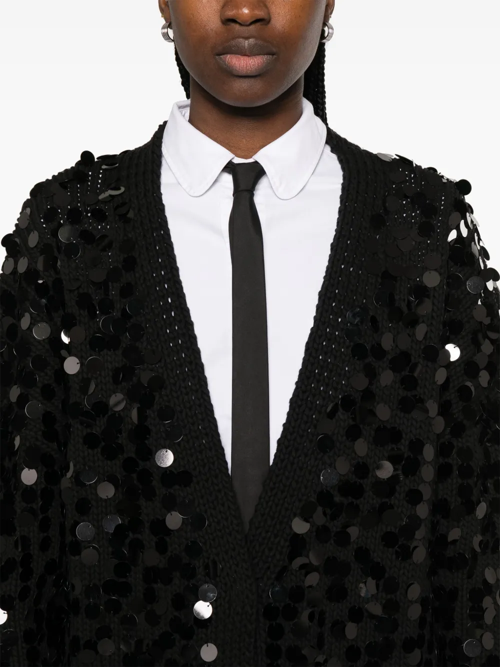 Shop N°21 Sequined Cardigan In Black