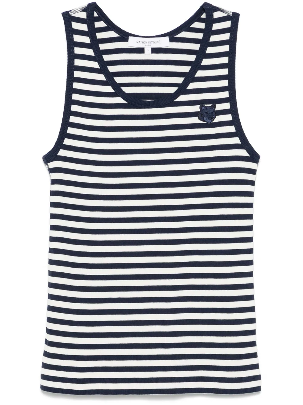 Maison Kitsuné Bold Fox tanktop met patch Blauw