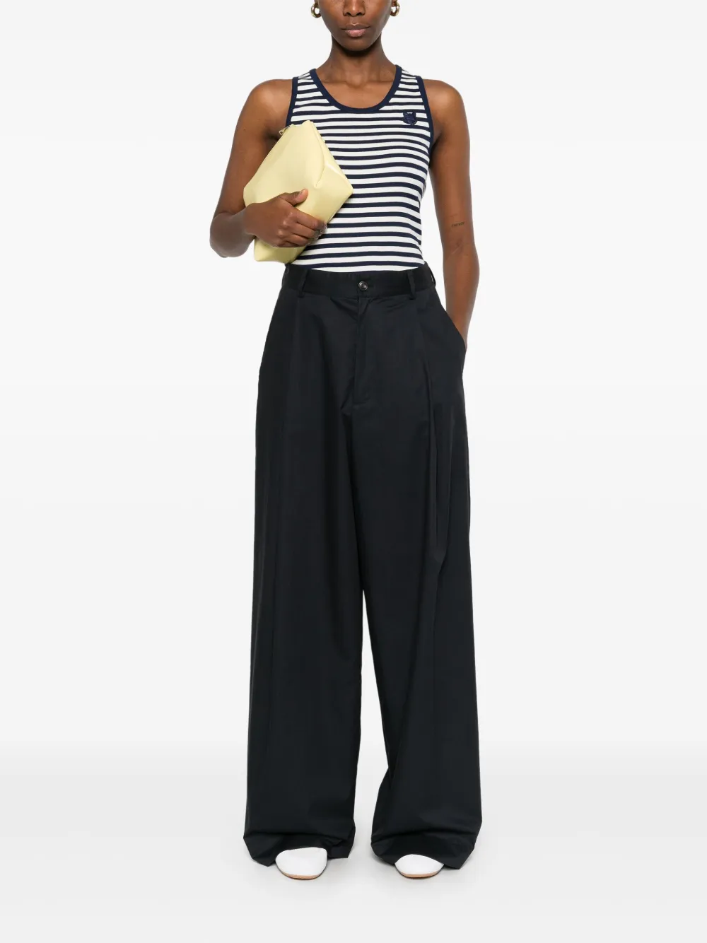 Maison Kitsuné Bold Fox tanktop met patch Blauw