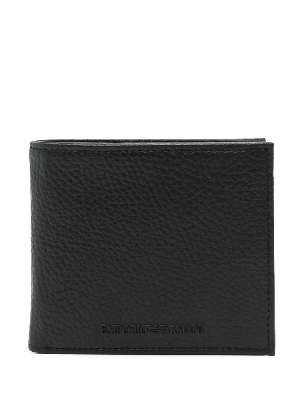 Emporio Armani Leren portemonnee Zwart