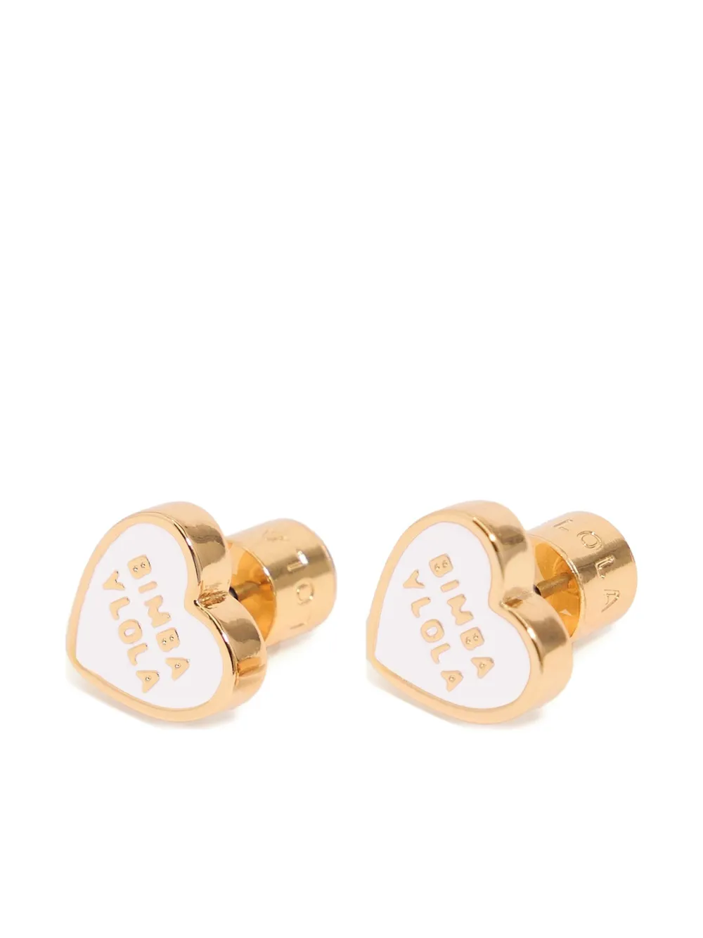 Bimba y Lola aretes con logo de corazón | Image 2