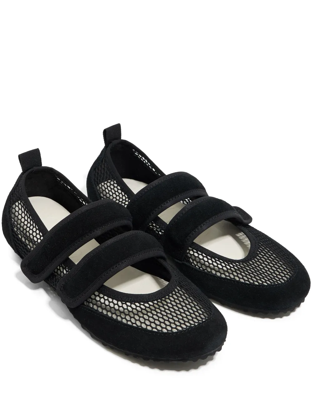 Bimba y Lola mesh-panelling ballerina shoes Black