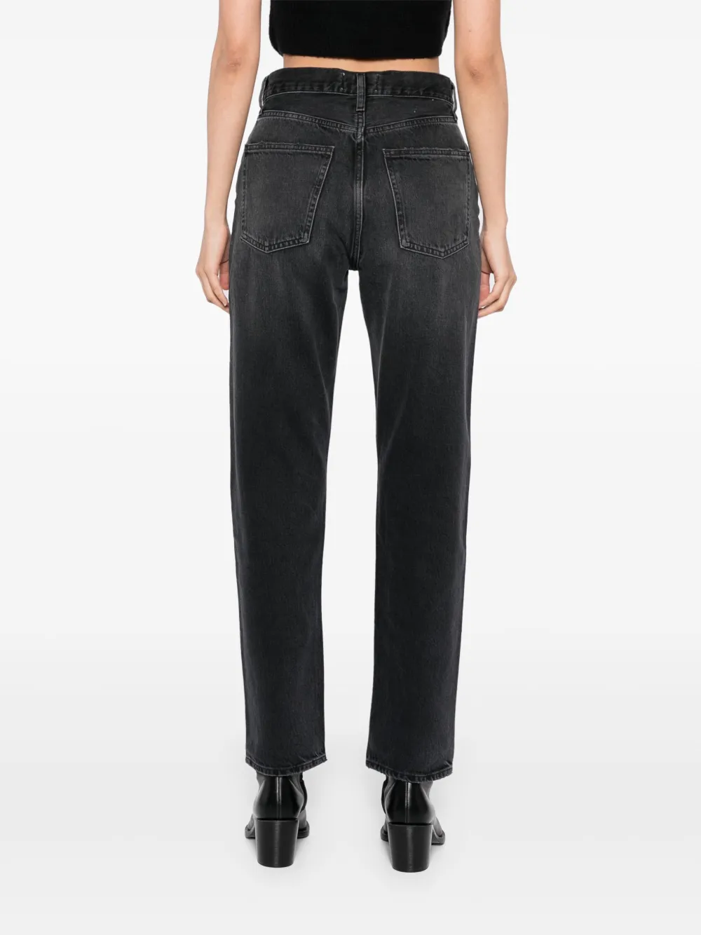 AGOLDE 90s jeans met gesmockte taille Zwart