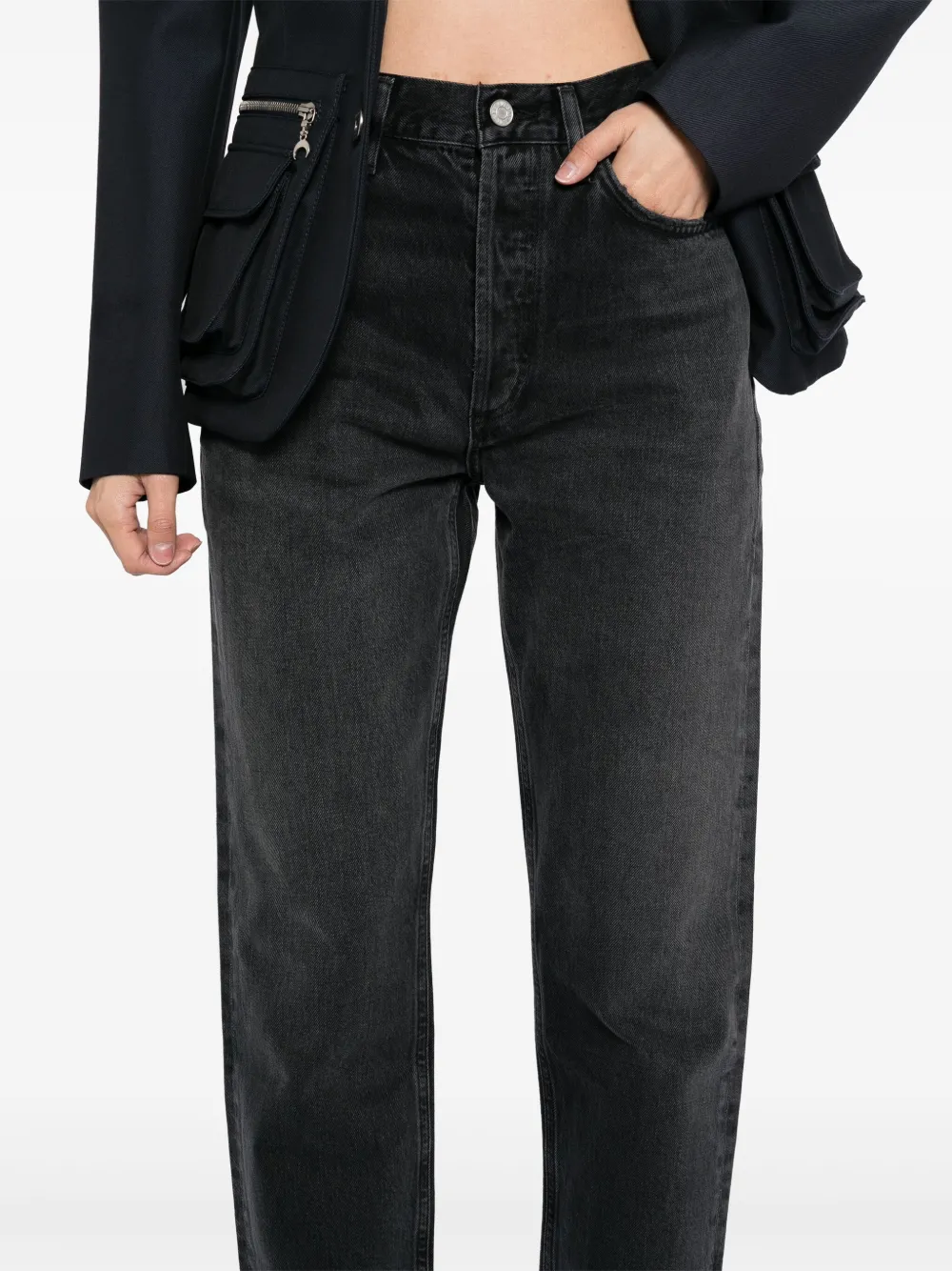 AGOLDE 90s jeans met gesmockte taille Zwart