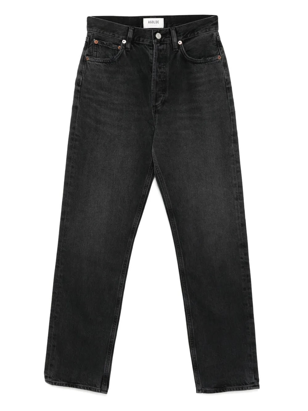 AGOLDE 90s jeans met gesmockte taille Zwart