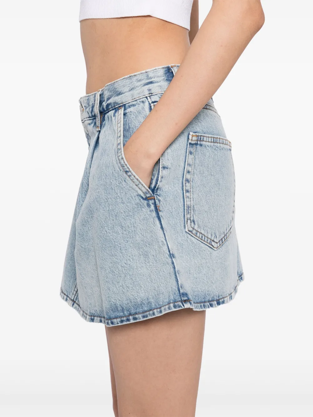 FRAME The Pleated rok Blauw