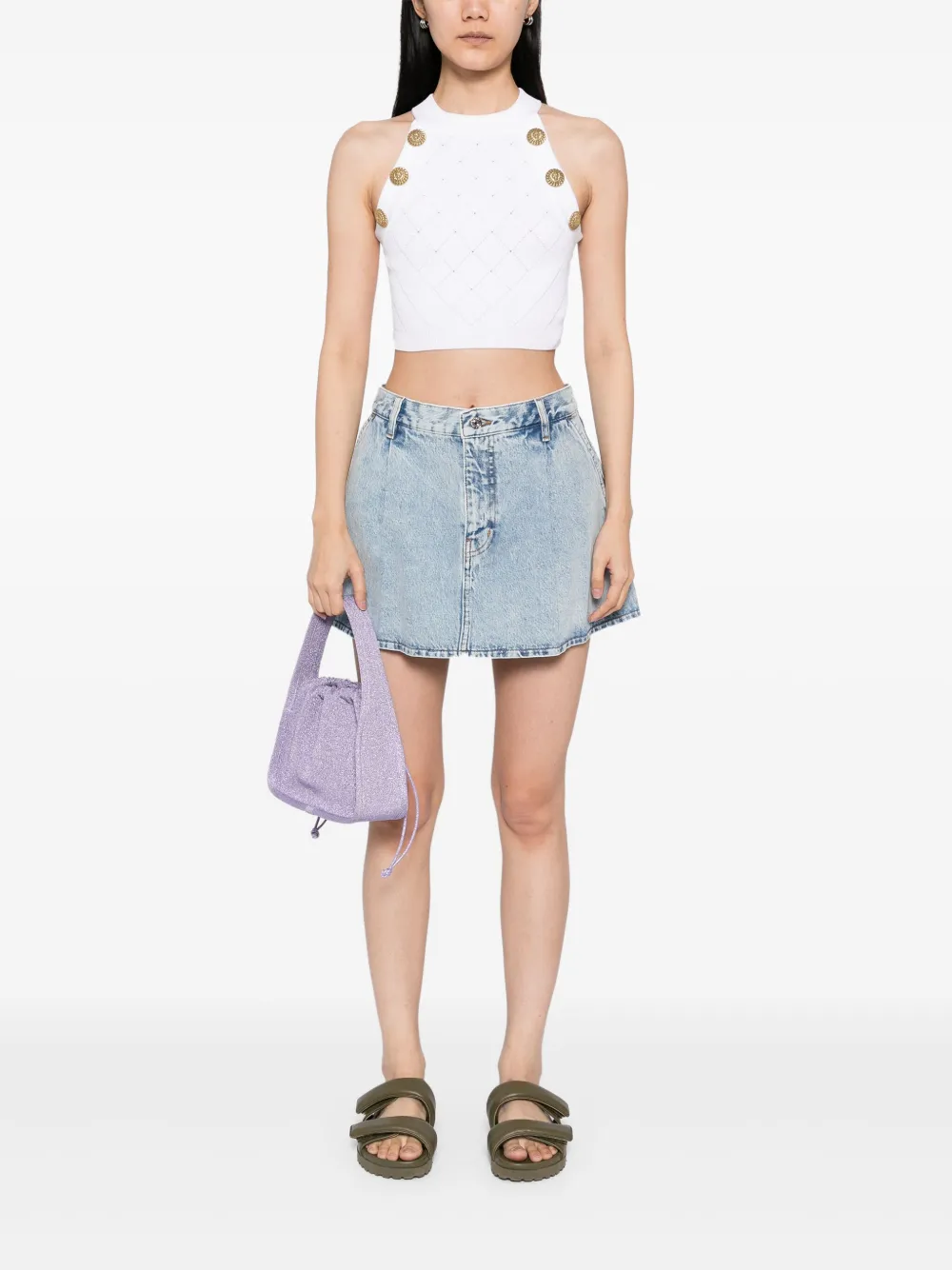 FRAME The Pleated rok Blauw