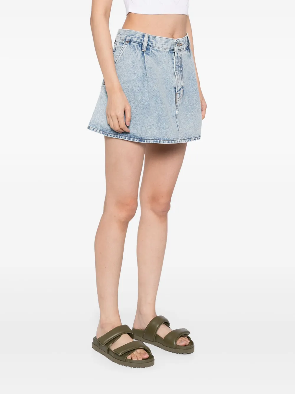 FRAME The Pleated rok Blauw