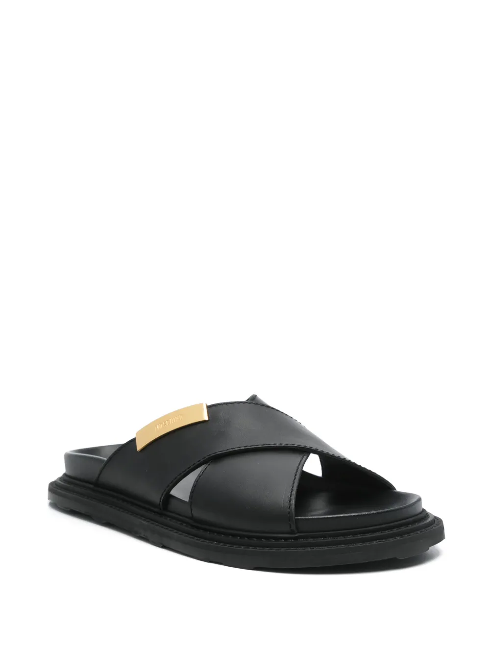 Moschino Leren sandalen Zwart