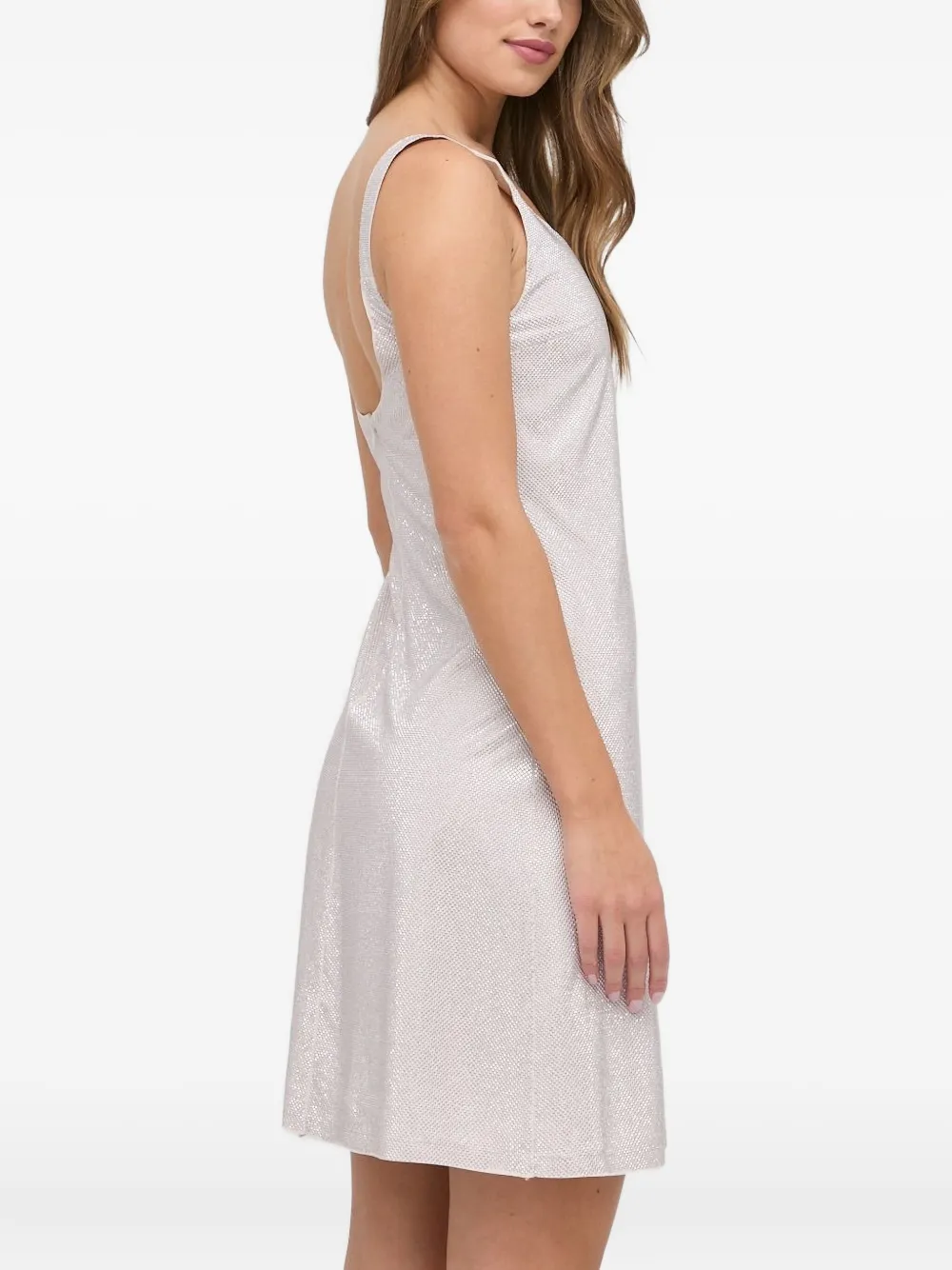 Beatrice B Mini-jurk verfraaid met diepe ronde hals - Wit