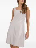 Beatrice B scoop-neck embellished mini dress - White