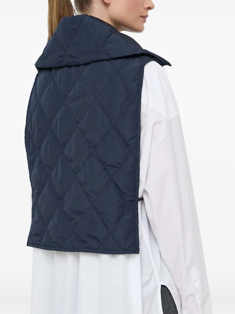  Beatrice B Quilted High-neck Jacket - Blue 