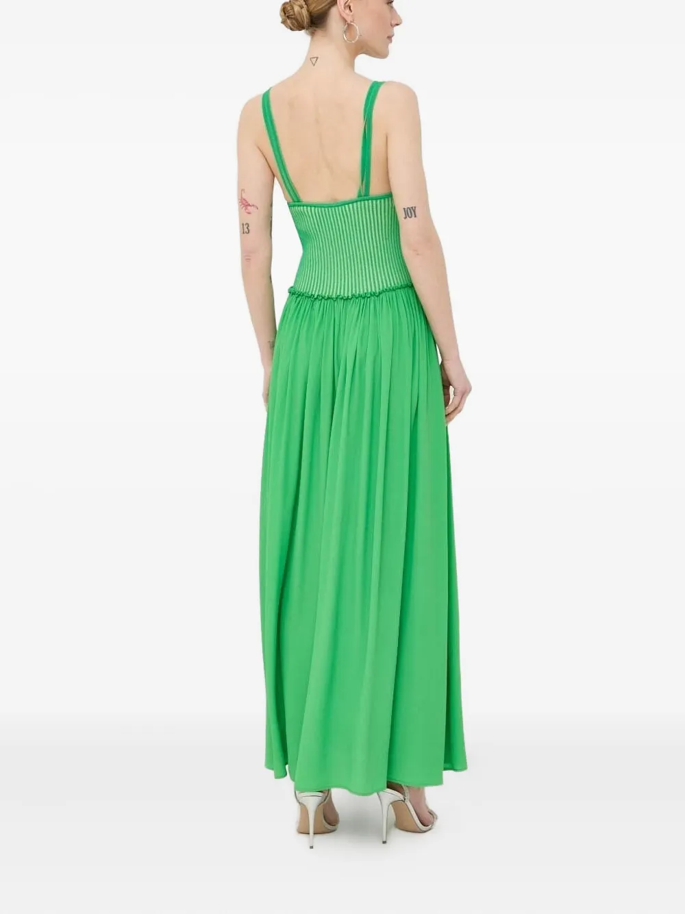 Beatrice B Maxi-jurk met gebreid lijfje - Groen