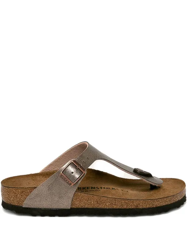 Birkenstock Gizeh Metallic Thong Sandals Neutrals FARFETCH MY
