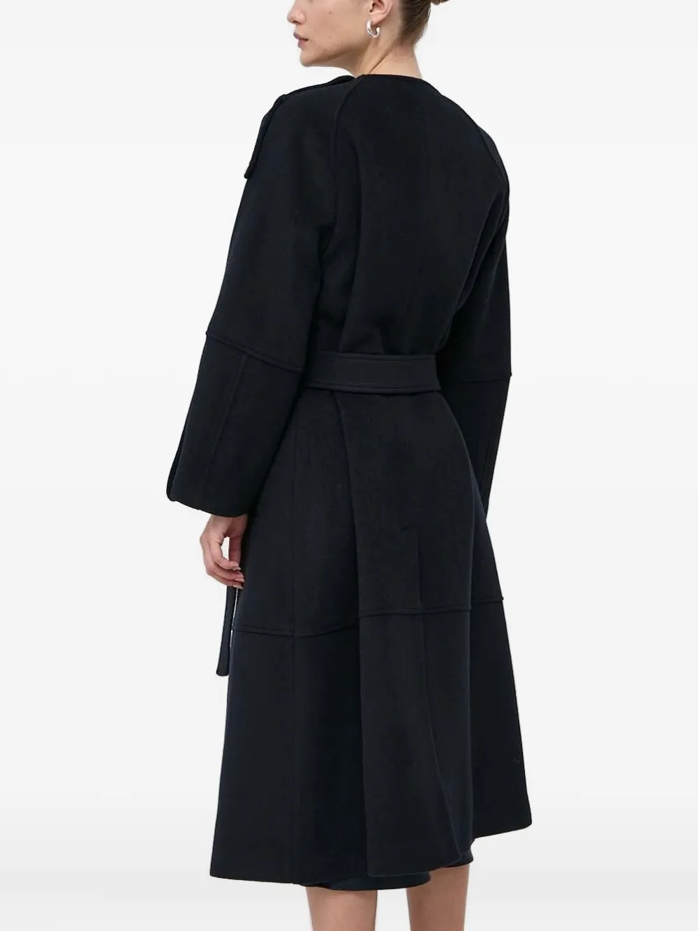 Beatrice B Belted Button-detailed Coat In Black