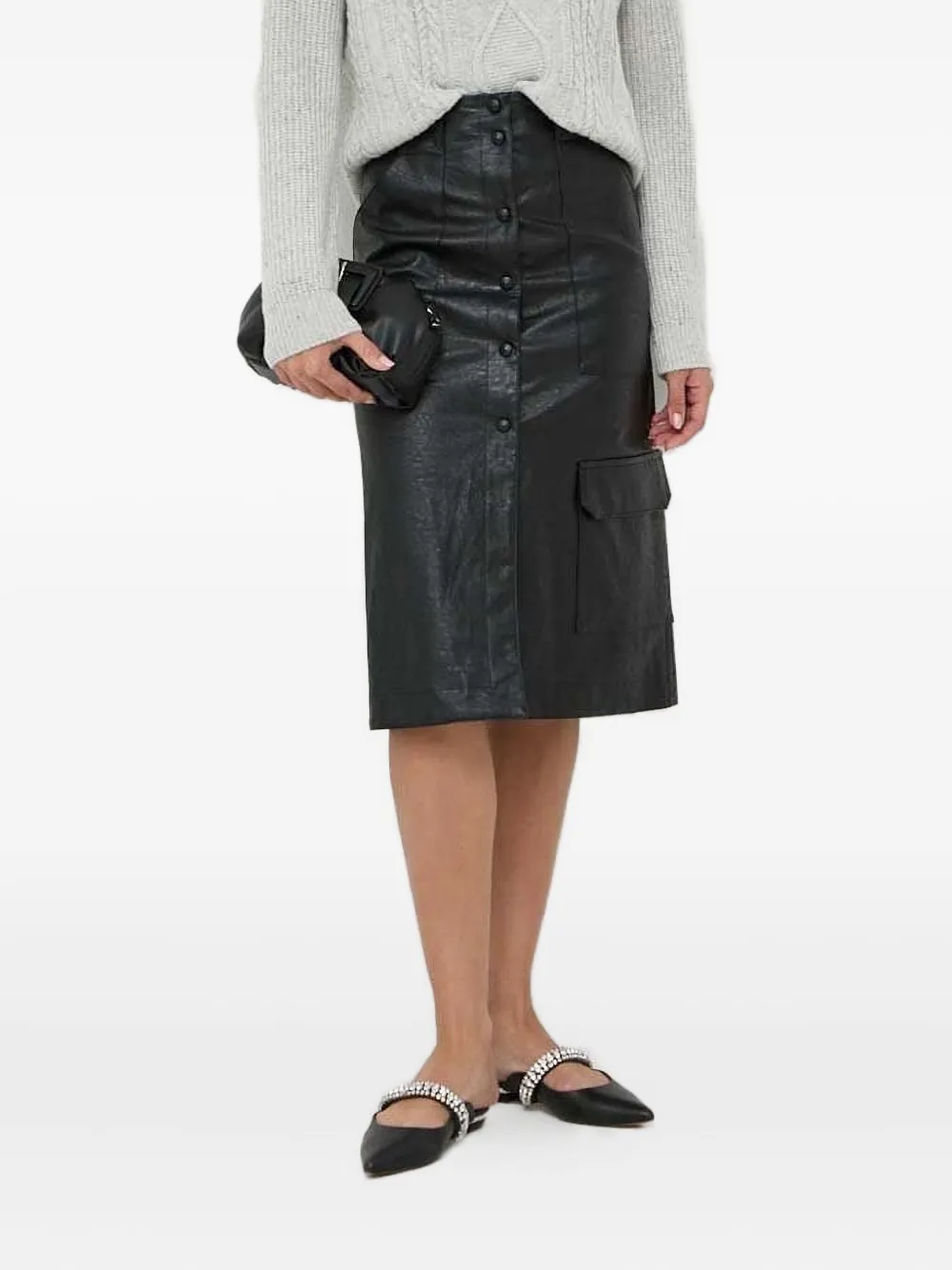 Beatrice B Button-fastening Skirt In Black