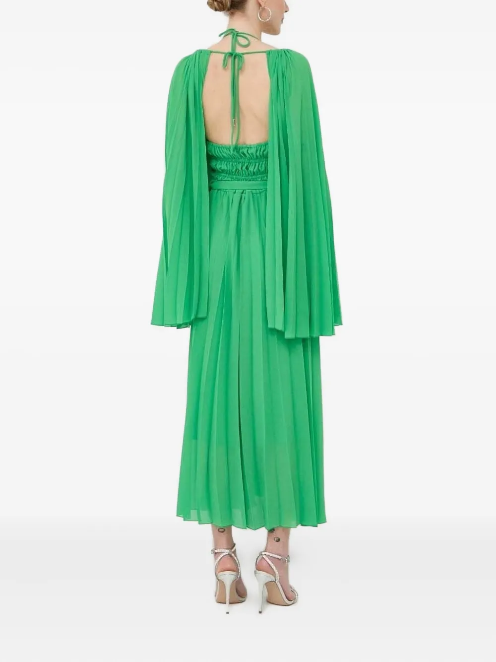 Beatrice B Detachable-cape Maxi Dress In Green