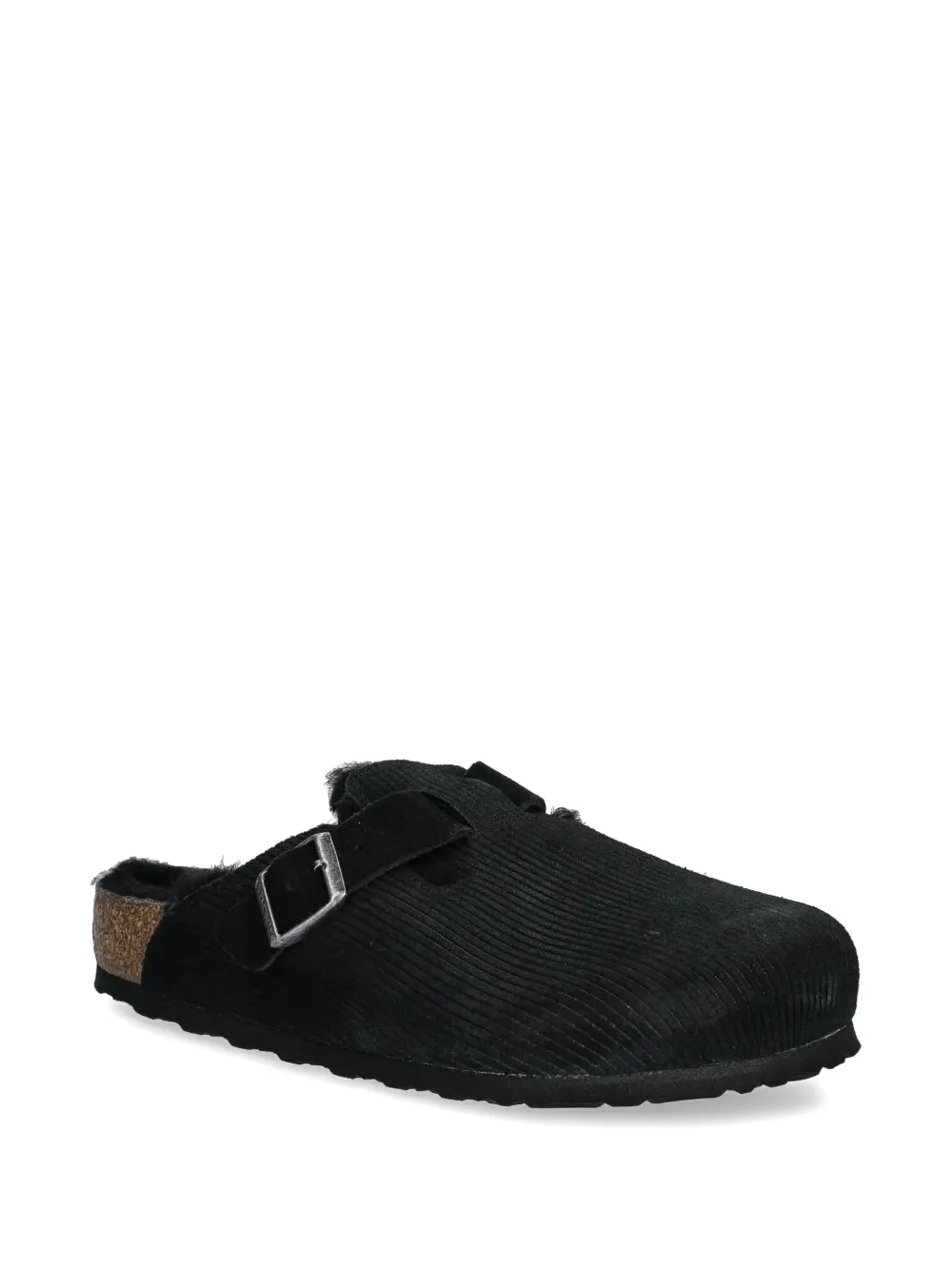 Birkenstock Boston lammy slippers Zwart