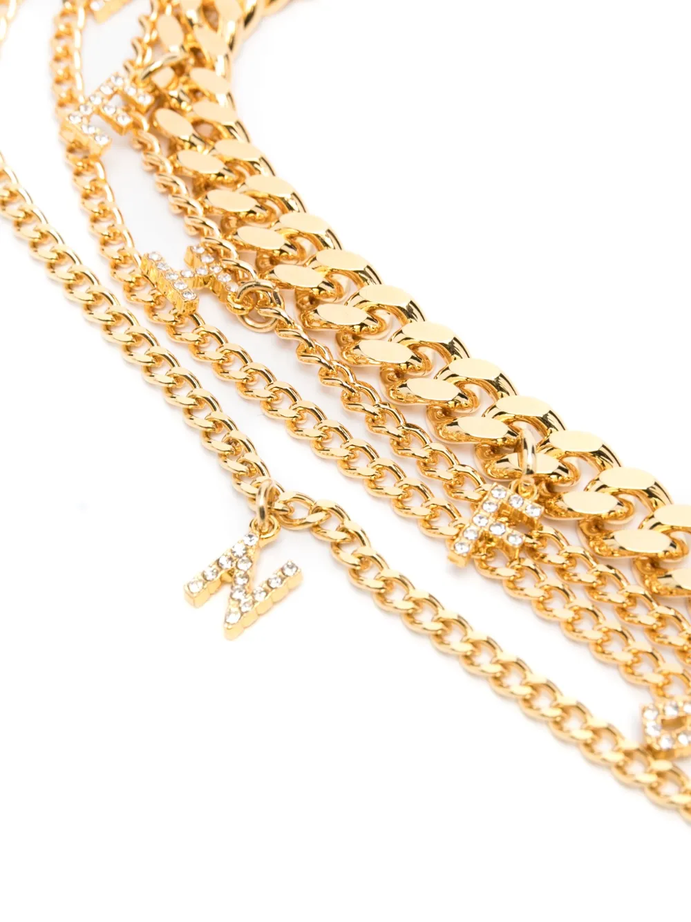 Elisabetta Franchi Riem met logo-hanger en bedel - Goud