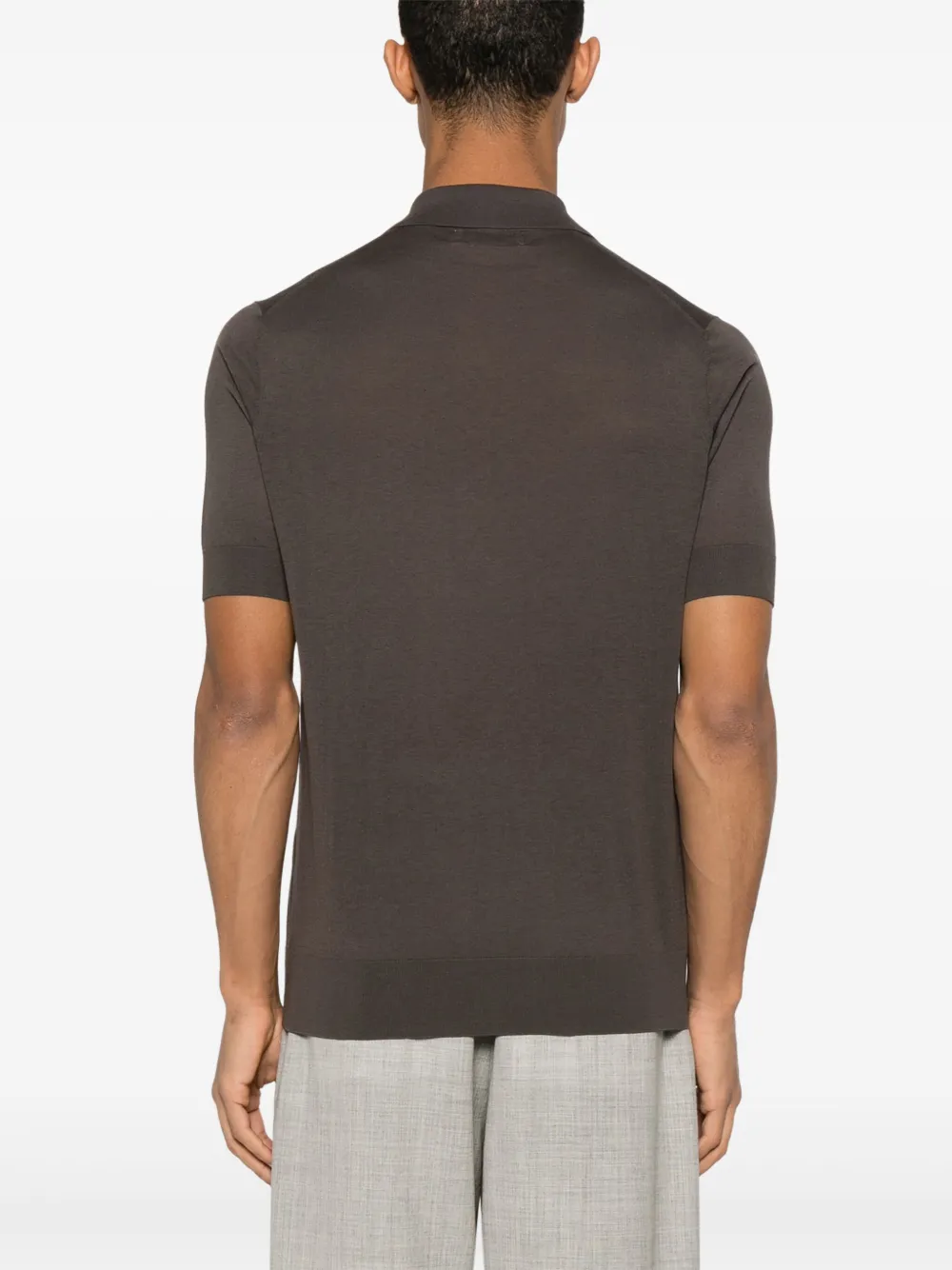 Brunello Cucinelli Geribbeld poloshirt Grijs