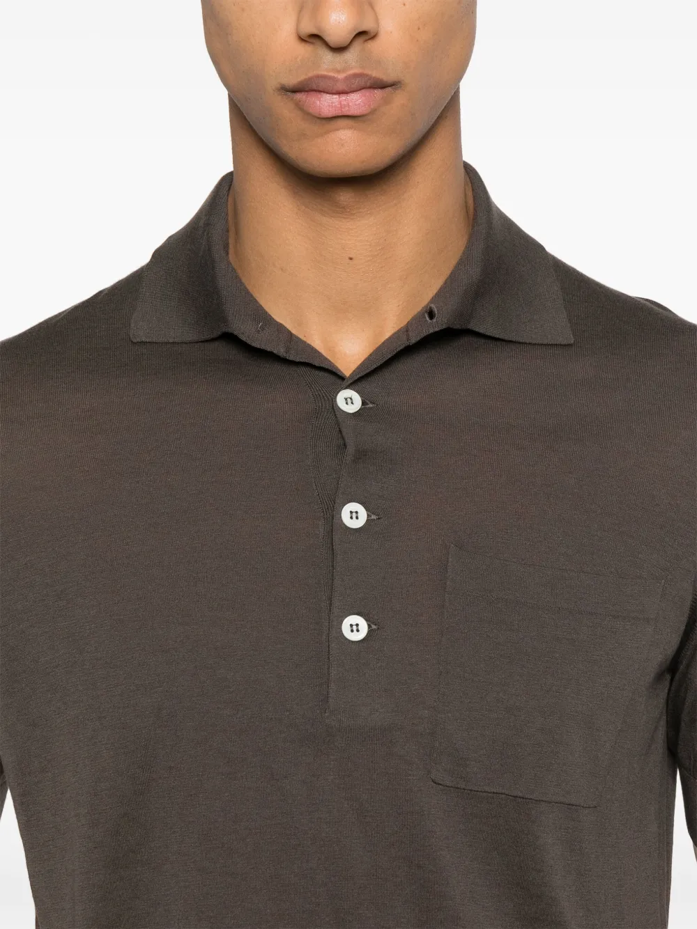 Brunello Cucinelli Geribbeld poloshirt Grijs