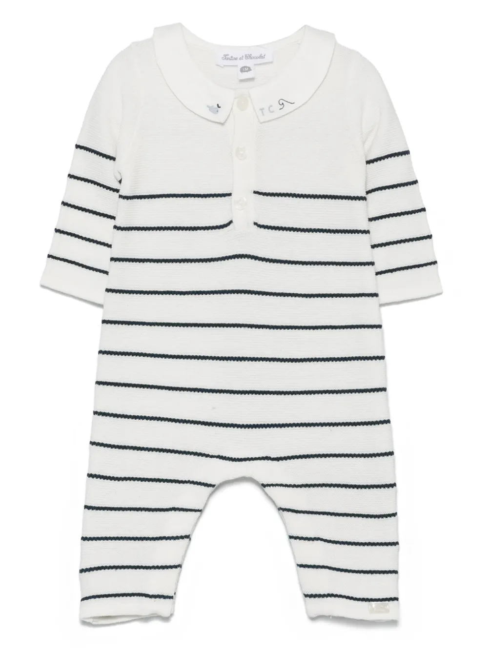 Tartine Et Chocolat striped romper | White | Image 1