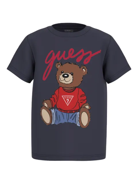 guess kids teddy bear-print t-shirt 