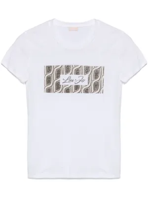 LIU・JO リュー ジョー Tシャツ ロゴ＆ラインストーン