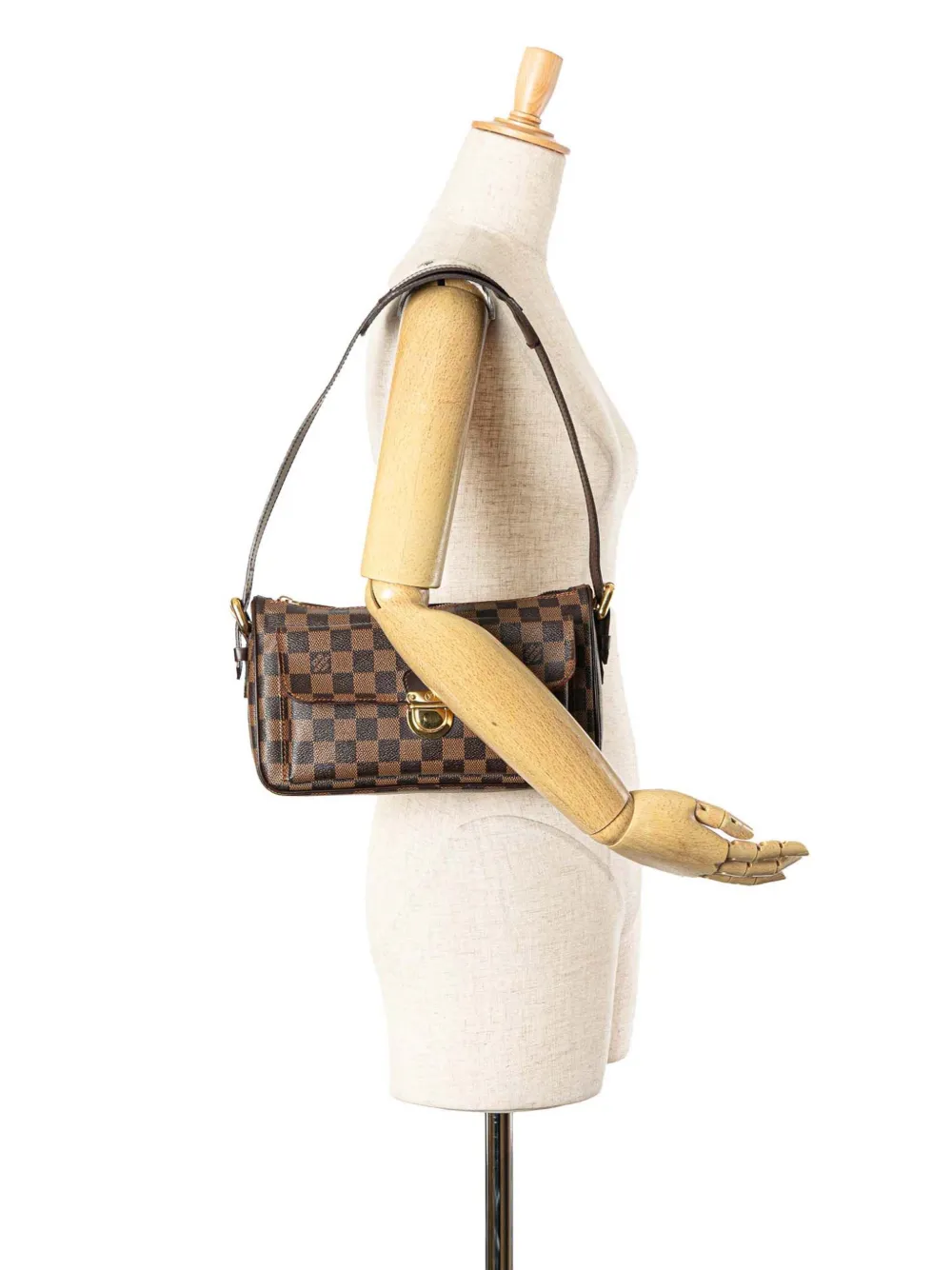 Pre-owned Louis Vuitton 2006 Damier Ebene Ravello Gm Shoulder Bag In Brown