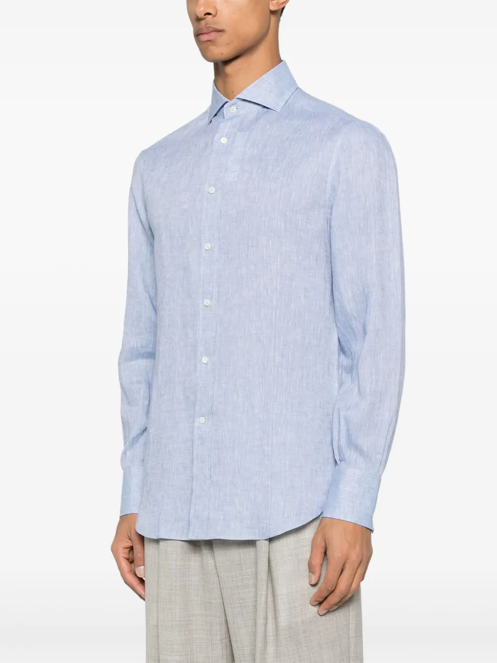 Brunello Cucinelli Linnen overhemd Blauw