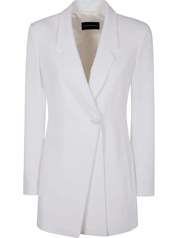 Emporio Armani Satin Blazer in White